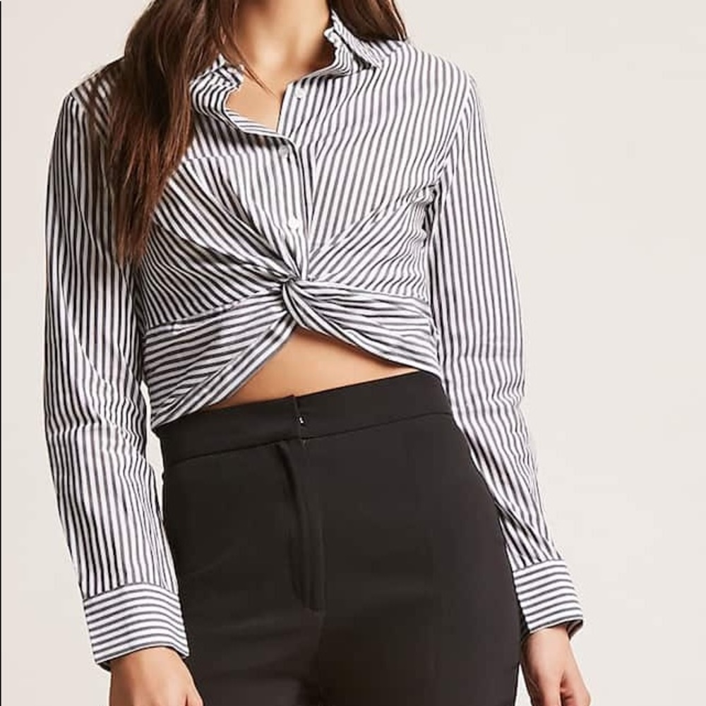 F21 Twist-Front Cropped Shirt